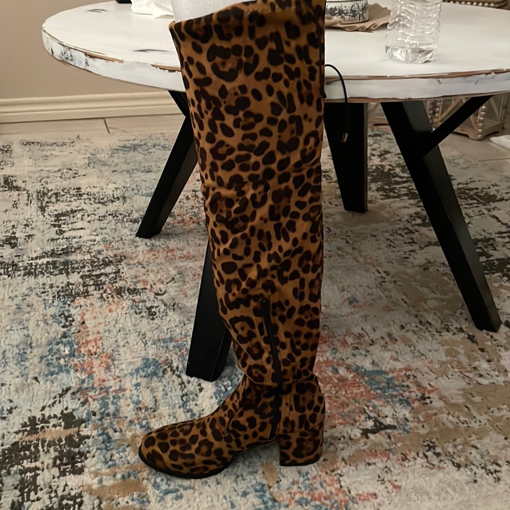 Leopard print boots